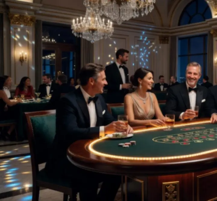 Stílusos tematikus este modern casinó hangulattal és baráti társasággal.